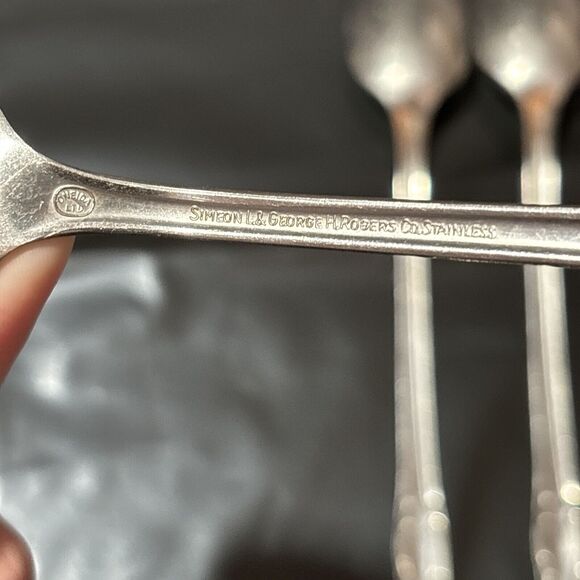 Oneida HOMESTEAD Stainless Simeon L & George H Rogers LTD 4 Iced Tea Spoons - Picture 7 of 7